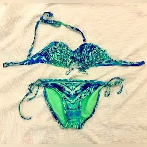 Tie Dye Fringe Bikini